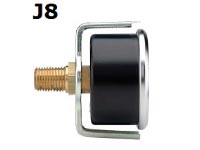 Model J8 Gauge - 1/4" NPT U-Clamp Black Enameled Steel Case - Non Fillable